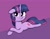 Size: 1652x1302 | Tagged: safe, artist:heretichesh, twilight sparkle, pony, unicorn, g4, crossed hooves, cute, eye clipping through hair, female, floppy ears, lying down, mare, prone, smiling, solo, sploot, twiabetes, unicorn twilight