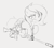 Size: 850x762 | Tagged: safe, artist:dotkwa, oc, oc only, oc:filly anon, earth pony, pony, female, filly, fn fal, gray background, grayscale, gun, monochrome, rifle, simple background, smiling, smirk, solo, weapon