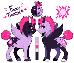 Size: 1000x858 | Tagged: safe, artist:lastnight-light, oc, oc only, oc:fizzy thunder, pegasus, pony, fangs, horns, male, simple background, solo, stallion, transparent background