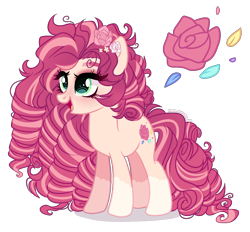 Size: 1400x1300 | Tagged: safe, artist:gihhbloonde, oc, oc only, earth pony, pony, female, magical lesbian spawn, mare, offspring, parent:pinkie pie, parent:roseluck, simple background, solo, transparent background