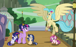 Size: 3960x2442 | Tagged: safe, artist:magicstarshine12, princess skystar, twilight sparkle, oc, oc:aurora, oc:dark sparkle, oc:star shine, alicorn, classical hippogriff, hippogriff, pony, g4, my little pony: the movie, baby, baby pony, base used, eyelashes, female, flying, high res, hippogriff oc, jewelry, mare, necklace, offspring, outdoors, parent:flash sentry, parent:twilight sparkle, parents:flashlight, pony oc, spread wings, twilight sparkle (alicorn), wings