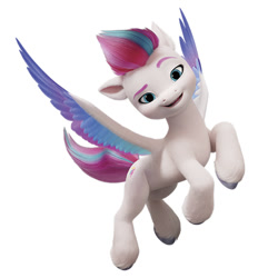 Size: 600x600 | Tagged: safe, zipp storm, pegasus, pony, g5, official, female, flying, mare, simple background, solo, white background