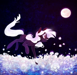 Size: 1983x1931 | Tagged: safe, artist:aliwoodruff, oc, oc only, oc:pacific dusk, earth pony, pony, moon, night, solo