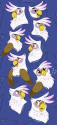 Size: 1500x3282 | Tagged: safe, artist:owlcoholik, gilda, griffon, g4, beak, chest fluff, cute, expressions, female, gildadorable, open beak, open mouth, question mark, solo, wings