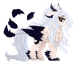 Size: 350x300 | Tagged: safe, artist:inspiredpixels, oc, oc only, original species, pony, animated, feathered fetlocks, female, floppy ears, gif, horn, mare, simple background, solo, transparent background