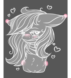 Size: 700x765 | Tagged: safe, artist:inspiredpixels, oc, oc only, pony, blushing, bust, floating heart, floppy ears, heart, solo, teary eyes