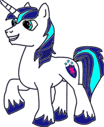 Size: 808x989 | Tagged: safe, artist:goldlines005, shining armor, pony, unicorn, g4, 1000 hours in ms paint, grin, horn, male, simple background, smiling, solo, stallion, transparent background, unshorn fetlocks