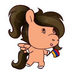 Size: 350x350 | Tagged: safe, artist:lavvythejackalope, oc, oc only, pegasus, pony, bipedal, commission, flag, holding a flag, pegasus oc, simple background, solo, transparent background, unshorn fetlocks, wings, ych result