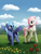 Size: 1125x1500 | Tagged: safe, artist:ivg89, princess celestia, princess luna, alicorn, pony, g4, cewestia, cloud, cute, female, filly, lunabetes, meadow, mountain, pink-mane celestia, revised, royal sisters, scenery, siblings, sisters, smiling, spread wings, wings, woona, younger