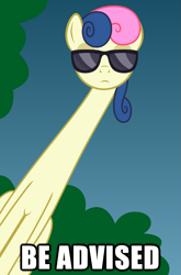 Size: 1515x2299 | Tagged: safe, artist:badumsquish, derpibooru exclusive, bon bon, sweetie drops, earth pony, pony, g4, :<, battlefield, battlefield 3, be advised, bon bon is not amused, crossing the memes, exploitable meme, eyeshadow, female, long neck, long pony, longbon, looking at you, makeup, meme, necc, nope.avi, ponified meme, show accurate, sitting, solo, stretching, sunglasses, unamused