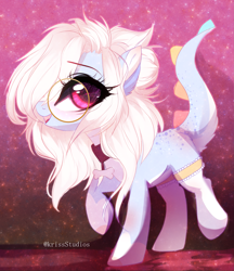 Size: 3473x4019 | Tagged: safe, artist:krissstudios, oc, oc only, dracony, dragon, hybrid, clothes, female, glasses, socks, solo