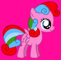 Size: 471x460 | Tagged: safe, artist:kammythepanic, whizzer, pegasus, pony, twinkle eyed pony, g1, g4, female, filly, g1 to g4, generation leap, pink background, simple background, smiling, solo