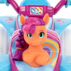 Size: 2000x2000 | Tagged: safe, sunny starscout, earth pony, pony, g5, my little pony: a new generation, official, female, high res, mare, sunny starscout's cutie mark, toy, vehicle