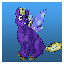 Size: 1000x1000 | Tagged: safe, artist:foxenawolf, oc, oc only, oc:amethyst path, changeling, crystal pony, hybrid, pony, fanfic:life love and death in the house of path, blonde hair, fanfic art, purple fur