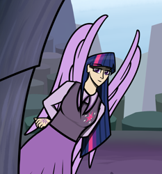 Size: 3377x3618 | Tagged: safe, artist:deroach, twilight sparkle, alicorn, human, equestria project humanized, g4, clothes, fanfic, fanfic art, high res, humanized, twilight sparkle (alicorn), winged humanization, wings