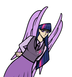 Size: 3377x3618 | Tagged: safe, artist:deroach, twilight sparkle, alicorn, human, equestria project humanized, g4, clothes, fanfic, fanfic art, high res, humanized, simple background, transparent background, twilight sparkle (alicorn), winged humanization, wings