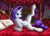 Size: 3507x2550 | Tagged: safe, alternate version, artist:awalex, rarity, pony, unicorn, g4, bed, belly button, butt, chest fluff, dock, featureless crotch, frog (hoof), high res, leg in air, on bed, open mouth, plot, solo, spread legs, spreading, underhoof