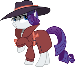Size: 3355x3000 | Tagged: safe, artist:cloudy glow, rarity, pony, g4, rarity investigates, .ai available, clothes, detective, detective rarity, hat, high res, jacket, simple background, solo, transparent background, vector