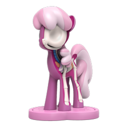 Size: 1000x1000 | Tagged: safe, part of a set, cheerilee, earth pony, pony, freeny's hidden dissectibles, g4, 3d render, bone, dissectibles, female, merchandise, organs, simple background, skeleton, solo, transparent background