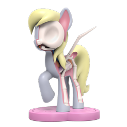 Size: 1000x1000 | Tagged: safe, part of a set, derpy hooves, pegasus, pony, freeny's hidden dissectibles, g4, 3d render, bone, dissectibles, female, merchandise, organs, simple background, skeleton, solo, transparent background