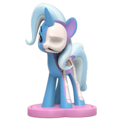 Size: 1000x1000 | Tagged: safe, part of a set, trixie, pony, unicorn, freeny's hidden dissectibles, g4, 3d render, bone, dissectibles, female, merchandise, organs, simple background, skeleton, solo, transparent background