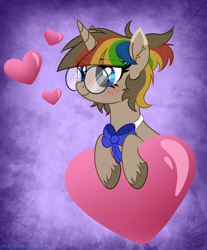 Size: 2605x3145 | Tagged: oc name needed, safe, artist:108-zeroforce, artist:starshade, oc, oc only, pony, unicorn, base used, bow, cute, female, glasses, heart, high res, mare, simple background, solo, wingding eyes