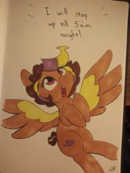 Size: 3072x4096 | Tagged: safe, artist:taurson, oc, oc only, oc:hors, pegasus, pony, atg 2021, female, mare, newbie artist training grounds, solo, spread wings, traditional art, wings