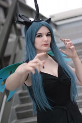 Size: 683x1024 | Tagged: safe, artist:squibbers, queen chrysalis, human, g4, 2013, clothes, cosplay, costume, female, irl, irl human, painted nails, photo