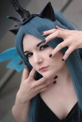 Size: 683x1024 | Tagged: safe, artist:squibbers, queen chrysalis, human, g4, 2013, close-up, clothes, cosplay, costume, irl, irl human, nail polish, photo