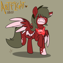 Size: 810x810 | Tagged: safe, artist:ng-00, oc, oc only, oc:naiv nein, pegasus, pony, animated, art fight, art fight 2021, dancing, eye clipping through hair, frame by frame, gif, pegasus oc, smiling, solo, spread wings, wings