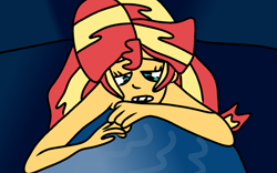 Size: 1131x707 | Tagged: safe, artist:jadeharmony, sunset shimmer, mermaid, fanfic:sunset shimmer discovers her feet, equestria girls, g4, crossover, cute, fanfic, fanfic art, female, mermaidized, part of your world, shimmerbetes, solo, species swap, the little mermaid, underwater