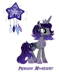 Size: 1143x1389 | Tagged: safe, artist:magicstarshine12, oc, oc only, alicorn, pony, alicorn oc, base used, ethereal mane, eyelashes, female, hoof shoes, horn, jewelry, mare, offspring, parent:king sombra, parent:princess luna, parents:lumbra, peytral, reference sheet, simple background, solo, starry mane, tiara, transparent background, wings