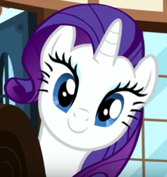 Size: 293x309 | Tagged: safe, screencap, rarity, pony, unicorn, g4, it isn't the mane thing about you, season 7, blue eyes, blue eyeshadow, cropped, cute, eyeshadow, female, hasbro is trying to murder us, looking at you, makeup, mare, purple hair, purple mane, rarara, raribetes, solo, weapons-grade cute, white coat, white fur, white pony