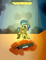 Size: 500x650 | Tagged: artist needed, safe, oc, oc:summer breeze (pegasus), fallout equestria, gauss rifle