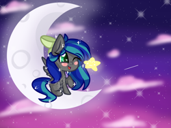 Size: 1024x768 | Tagged: safe, artist:darkjillmlp123, oc, oc:summer breeze (pegasus), blush sticker, blushing, chibi, cute