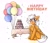 Size: 1978x1704 | Tagged: safe, artist:mariashek, oc, oc:breezy brown, pegasus, pony, balloon, birthday, birthday cake, birthday gift, blue eyes, brown fur, cake, confetti, cute, drink, fluffy, food, gift art, male, pegasus oc, simple background, stallion, table, text, white background, white hair, white mane, wings