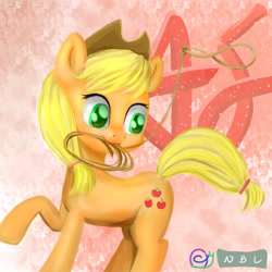 Size: 2480x2480 | Tagged: safe, artist:cxynbl, applejack, earth pony, pony, g4, cute, high res, jackabetes, lasso, mouth hold, rope, solo