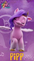 Size: 720x1276 | Tagged: safe, pipp petals, pegasus, pony, g5, adorapipp, cute, eyes closed, female, happy, mare, youtube link