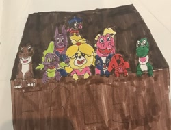 Size: 1280x975 | Tagged: safe, artist:walkerstar, spike, bear, dinosaur, dog, dragon, kangaroo, mouse, panda, yoshi, g4, an american tail, animal crossing, austin (the backyardigans), box, cassie (dragon tales), clifford the big red dog, cute, don bluth, dragon tales, female, fievel mousekewitz, isabelle, littlefoot, littlest pet shop, male, penny ling, spikabetes, super mario bros., the backyardigans, the land before time, traditional art