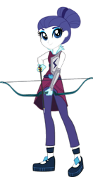 Size: 583x1105 | Tagged: safe, artist:sunsetshimmer333, rarity, equestria girls, g4, my little pony equestria girls: friendship games, alternate hairstyle, alternate timeline, alternate universe, arrow, bow (weapon), bow and arrow, clothes swap, female, night maid rarity, nightmare takeover timeline, simple background, transparent background, vector, weapon