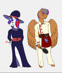 Size: 642x752 | Tagged: safe, artist:draksodia, oc, oc:double light, oc:snowi, pegasus, unicorn, anthro, anthro oc, blue hair, brown hair, clothes, female, female oc, horn, multicolored mane, red and blue, red eyes, red hair, toga, unicorn oc, uniform, white pony, wings