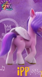 Size: 400x720 | Tagged: safe, pipp petals, pegasus, pony, g5, adorapipp, butt, cute, featureless crotch, female, mare, plot, solo, youtube link