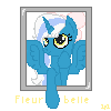 Size: 100x100 | Tagged: safe, artist:1pony1, oc, oc only, oc:fleurbelle, alicorn, pony, alicorn oc, bow, female, hair bow, horn, mare, name, pixel art, simple background, solo, transparent background, wings, yellow eyes