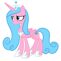 Size: 1600x1600 | Tagged: safe, artist:blah23z, edit, vector edit, aloe, princess cadance, alicorn, pony, g4, concave belly, crown, female, jewelry, mare, palette swap, race swap, recolor, regalia, simple background, slender, solo, thin, transparent background, vector