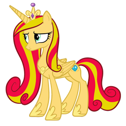 Size: 1600x1600 | Tagged: safe, artist:blah23z, princess cadance, sunset shimmer, alicorn, pony, g4, alicornified, female, mare, palette swap, race swap, recolor, shimmercorn, simple background, solo, transparent background