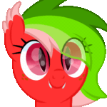 Size: 510x510 | Tagged: safe, artist:ponkus, oc, oc only, oc:melun heart, bat pony, pony, animated, bat ears, bat eyes, bat pony oc, blinking, cute, eye clipping through hair, fangs, female, freckles, gif, mare, simple background, solo, transparent background, ych example, ych result, your character here