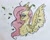 Size: 1096x881 | Tagged: safe, artist:valiaanimation, fluttershy, pegasus, pony, g4, bust, chest fluff, cute, ear fluff, female, leaf, mare, portrait, shyabetes, solo, spread wings, traditional art, watercolor painting, wings