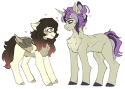 Size: 1840x1311 | Tagged: safe, artist:quiqyquiq, oc, oc only, pegasus, pony, unicorn, duo