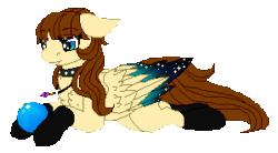 Size: 299x165 | Tagged: safe, artist:inspiredpixels, oc, oc only, pegasus, pony, animated, choker, coat markings, colored wings, female, floppy ears, jewelry, mare, pendant, simple background, socks (coat markings), solo, spiked choker, transparent background, wings