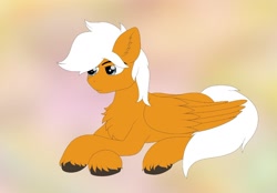 Size: 1280x893 | Tagged: safe, artist:creatorjessie, oc, oc only, oc:breezy brown, pegasus, pony, blue eyes, brown fur, chest fluff, ear fluff, gift art, male, pegasus oc, simple background, solo, stallion, white hair, white mane, wings